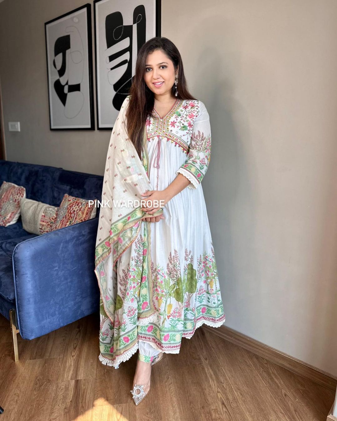 Beautiful Designer Summer Special Muslin Alia Cut Suit Salwar Suit