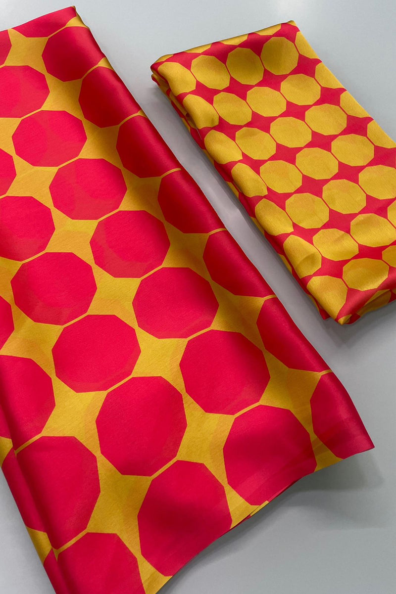 Beautiful Designer Pure Soft Satin Saree