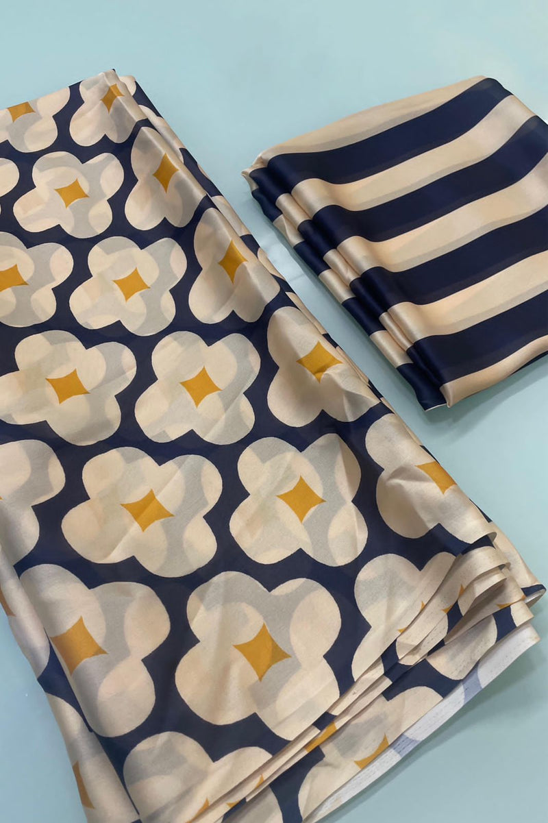 Beautiful Designer Pure Soft Satin Saree