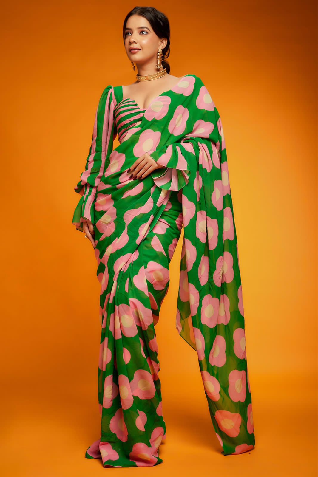 Beautiful Designer Pure Soft Satin Saree