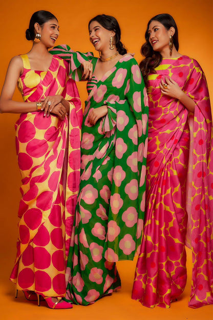 Beautiful Designer Pure Soft Satin Saree
