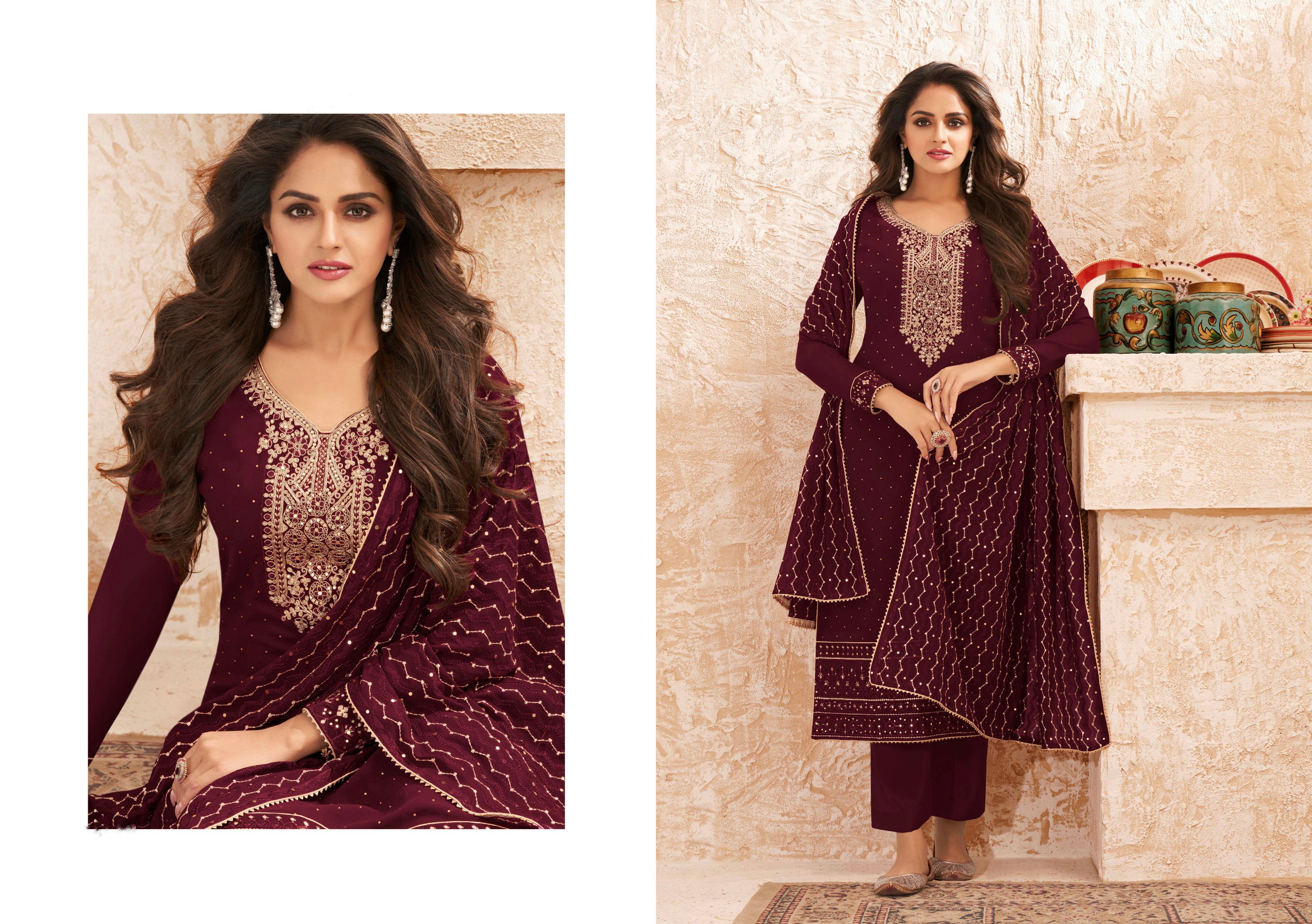 Designer Festive Wear Real Georgette Salwar Suit