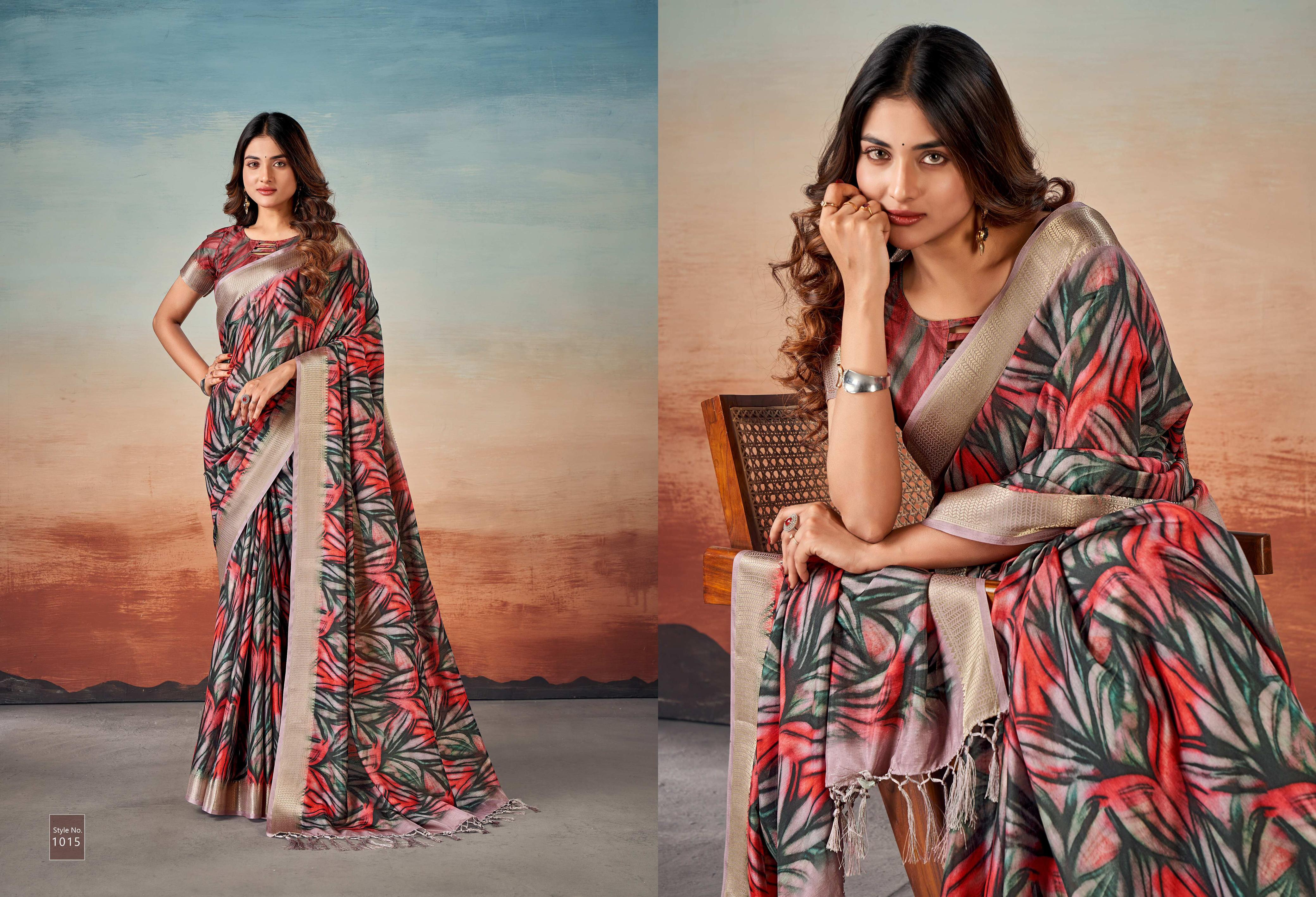 Beautiful Designer Summer Special Dola Silk Digital Print Saree