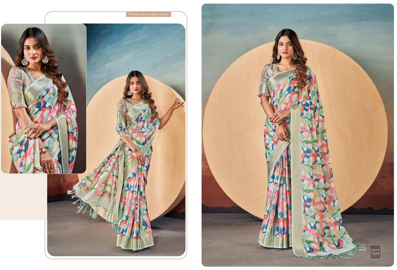 Beautiful Designer Summer Special Dola Silk Digital Print Saree
