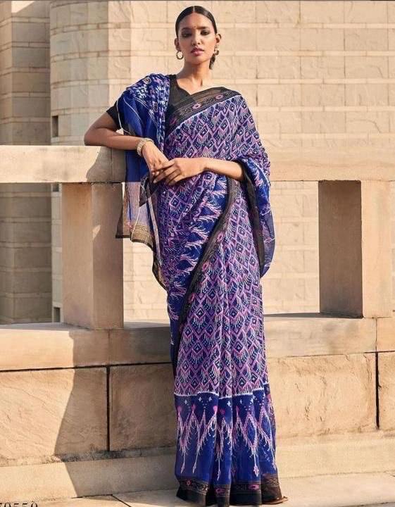 Beautiful Designer Party Wear Plain Linen Saree