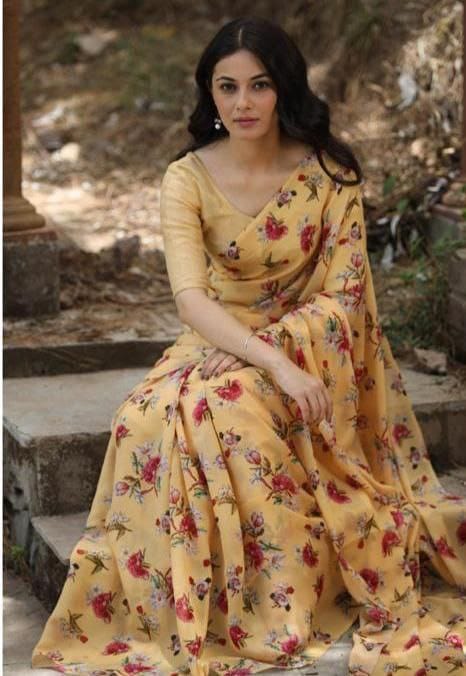 Beautiful Designer Party Wear Soft Gorgette Saree