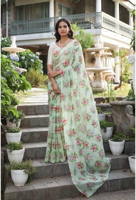 Beautiful Designer Party Wear Soft Gorgette Saree