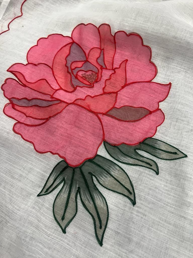 Beautiful Designer Party Wear Plain Linen Saree