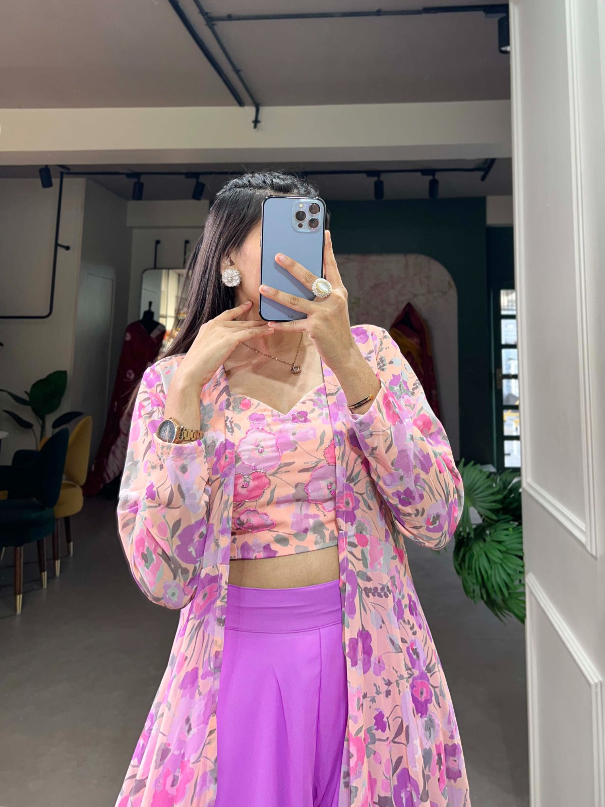 Beautiful Designer Summer Special Plazo With Shrug Salwar Suit