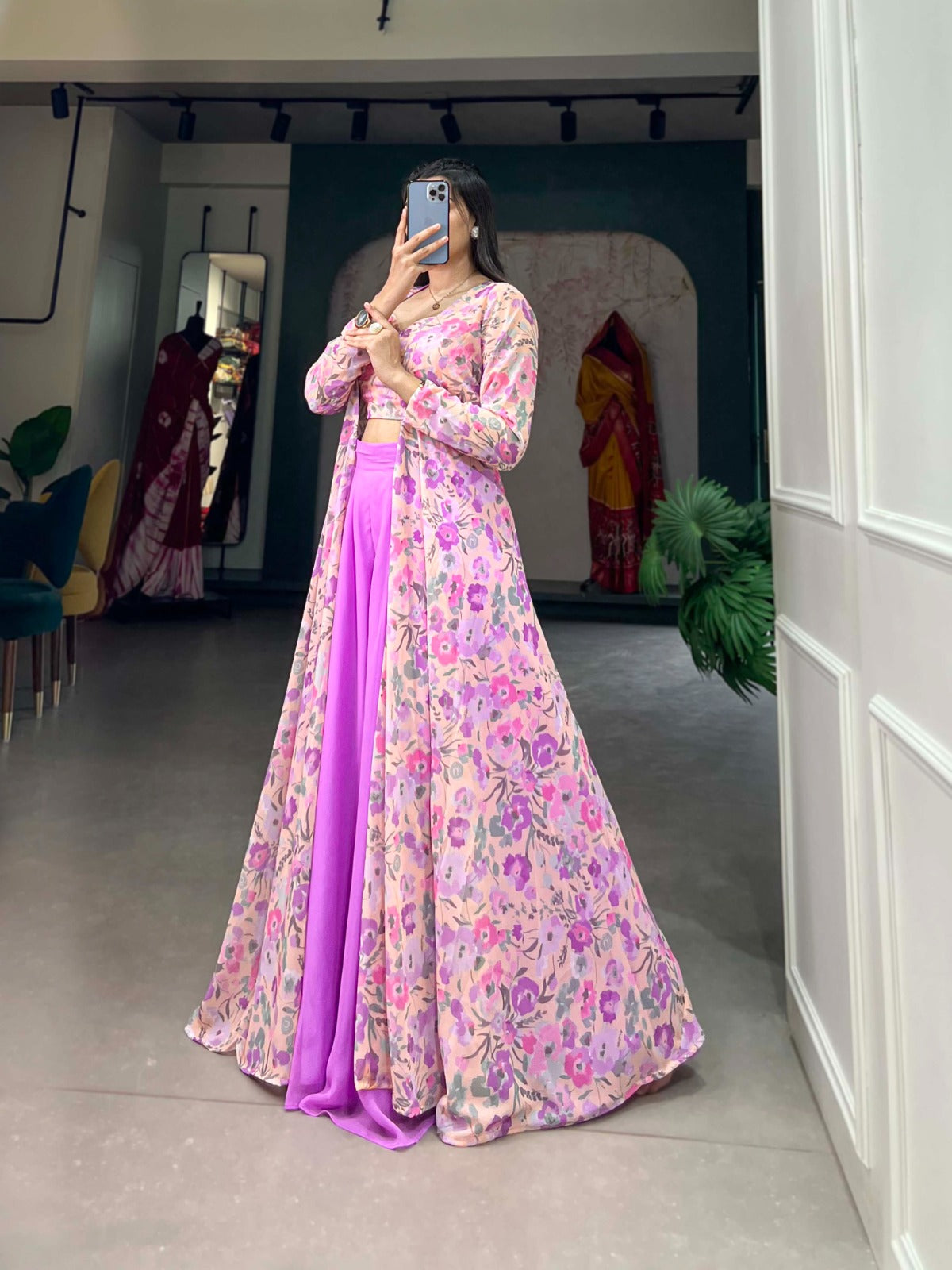 Beautiful Designer Summer Special Plazo With Shrug Salwar Suit