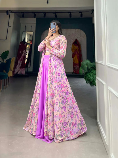 Beautiful Designer Summer Special Plazo With Shrug Salwar Suit