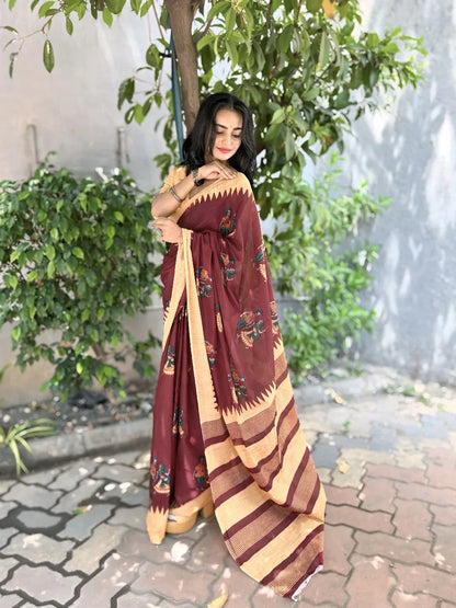 Beautiful Designer Soft Pure Cotton Saree