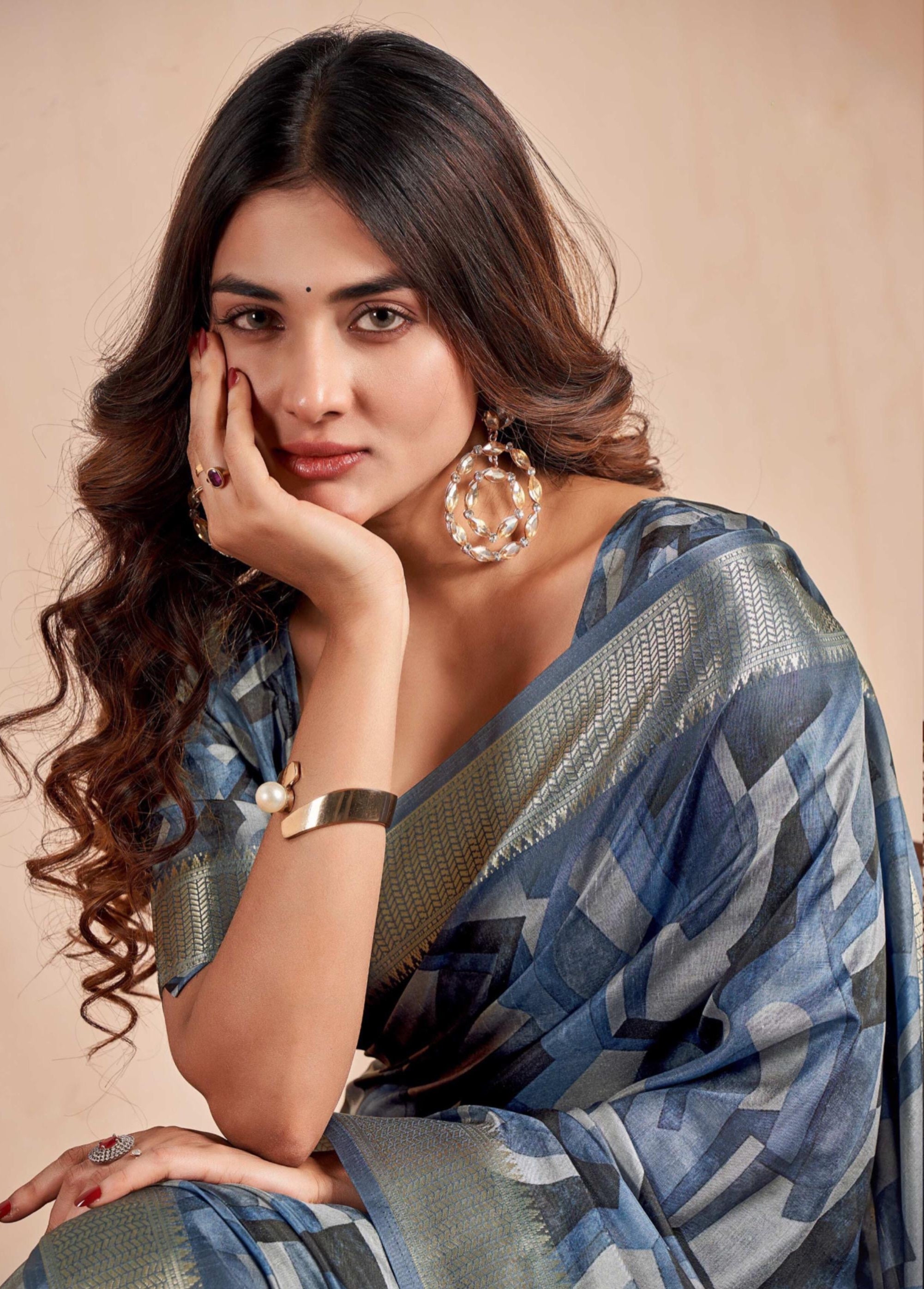 Beautiful Designer Summer Special Dola Silk Digital Print Saree