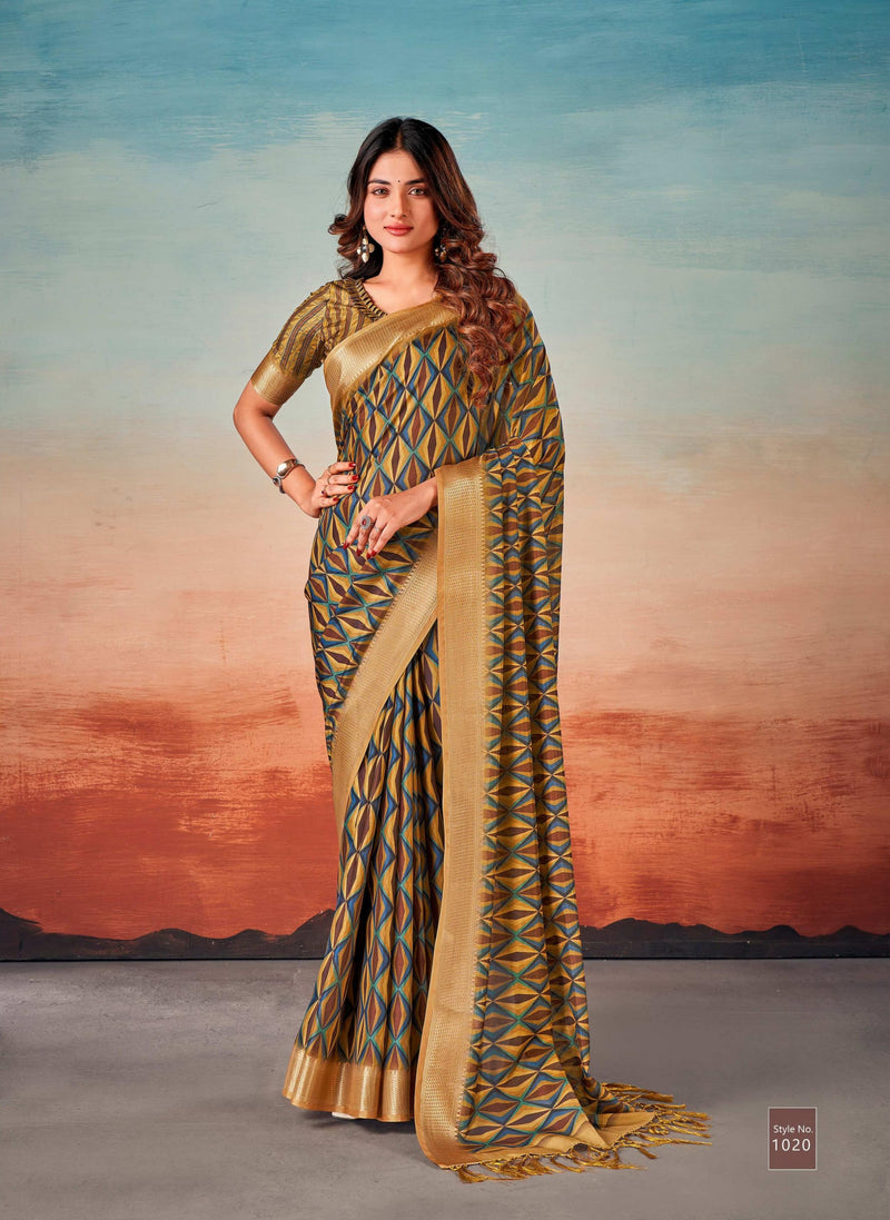 Beautiful Designer Summer Special Dola Silk Digital Print Saree