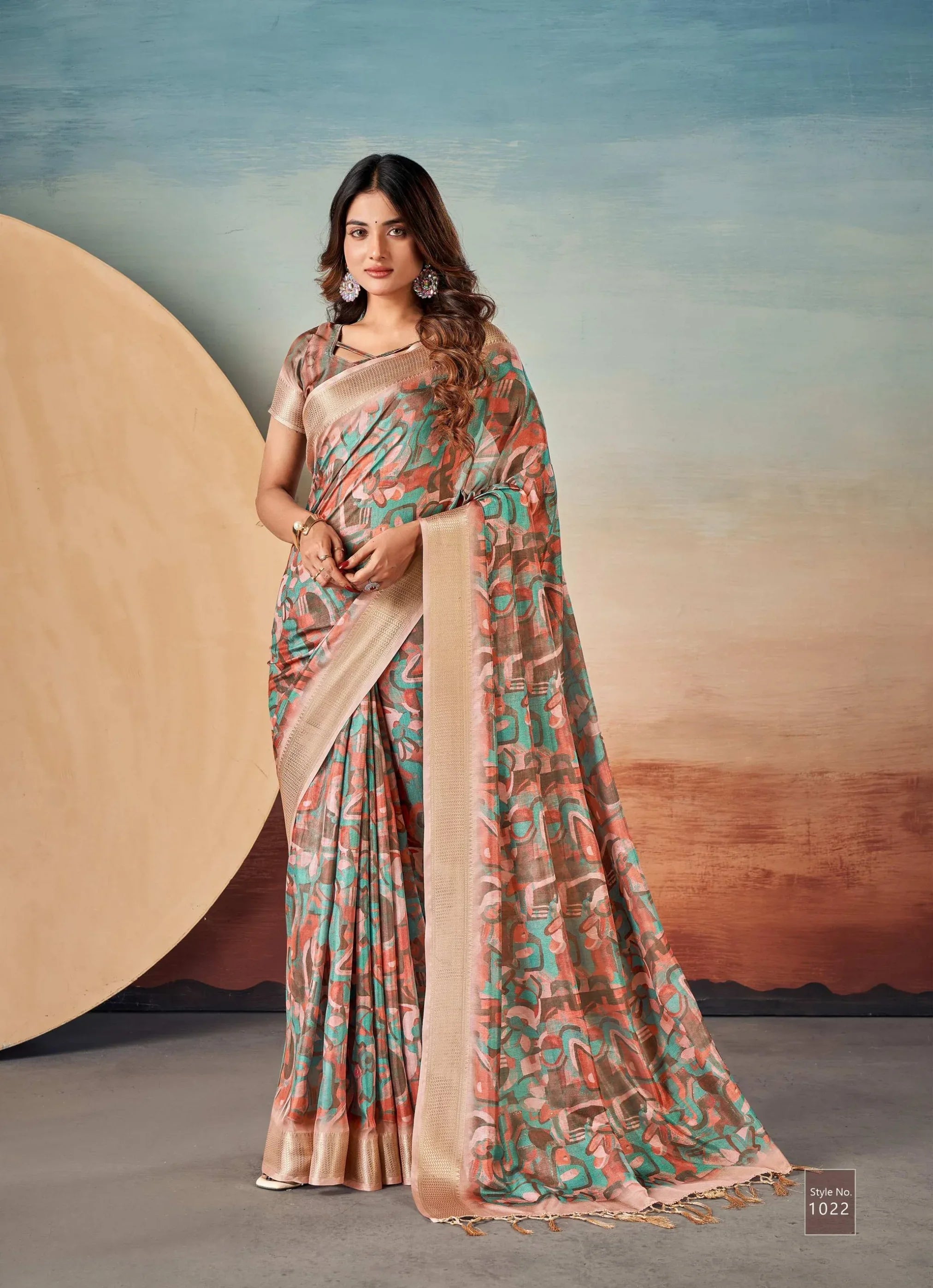 Beautiful Designer Summer Special Dola Silk Digital Print Saree