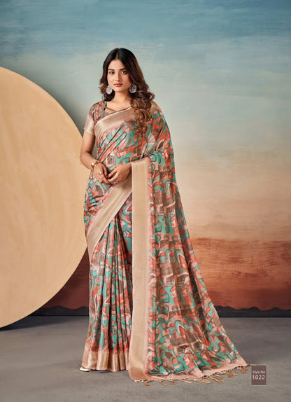 Beautiful Designer Summer Special Dola Silk Digital Print Saree
