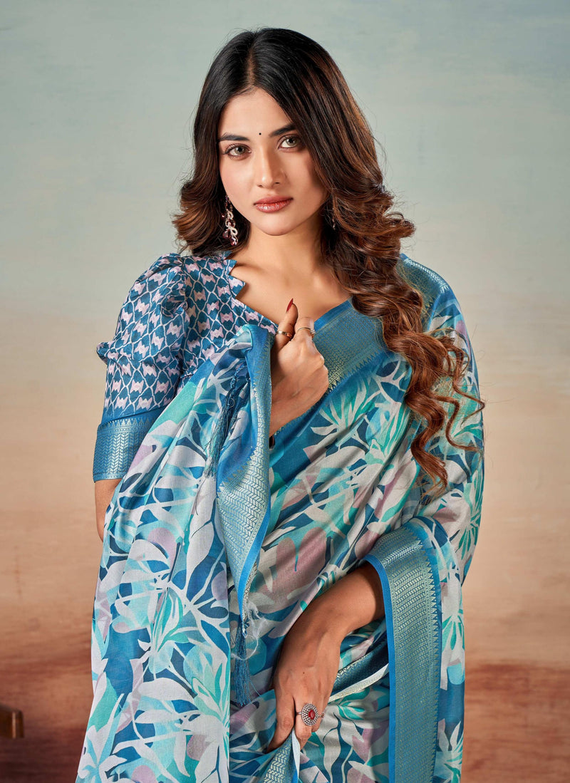 Beautiful Designer Summer Special Dola Silk Digital Print Saree
