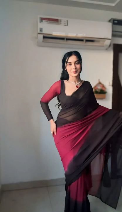 Beautiful Designer Pure Soft Georgette Ready to Wear Saree