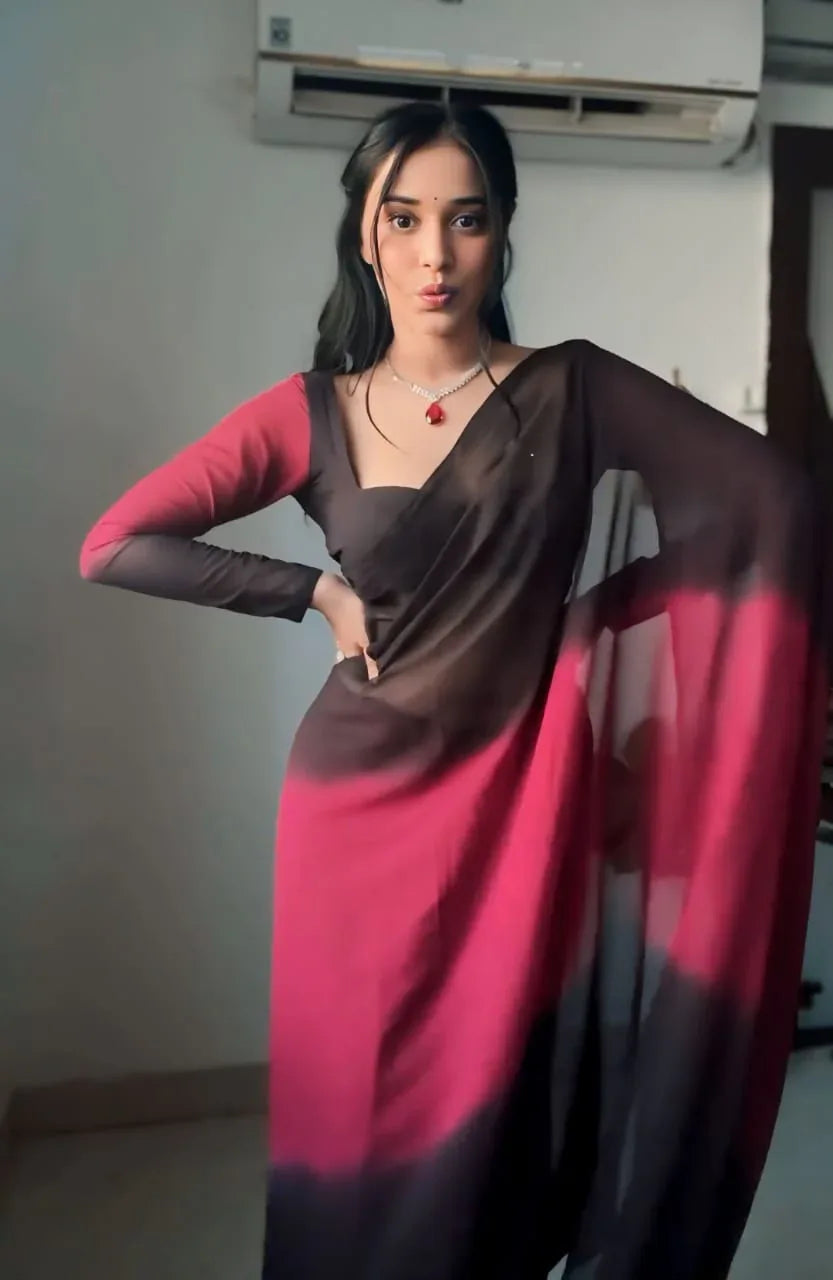 Beautiful Designer Pure Soft Georgette Ready to Wear Saree