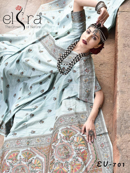 Beautiful Designer Pure Tussar Silk Madhubani Work Saree