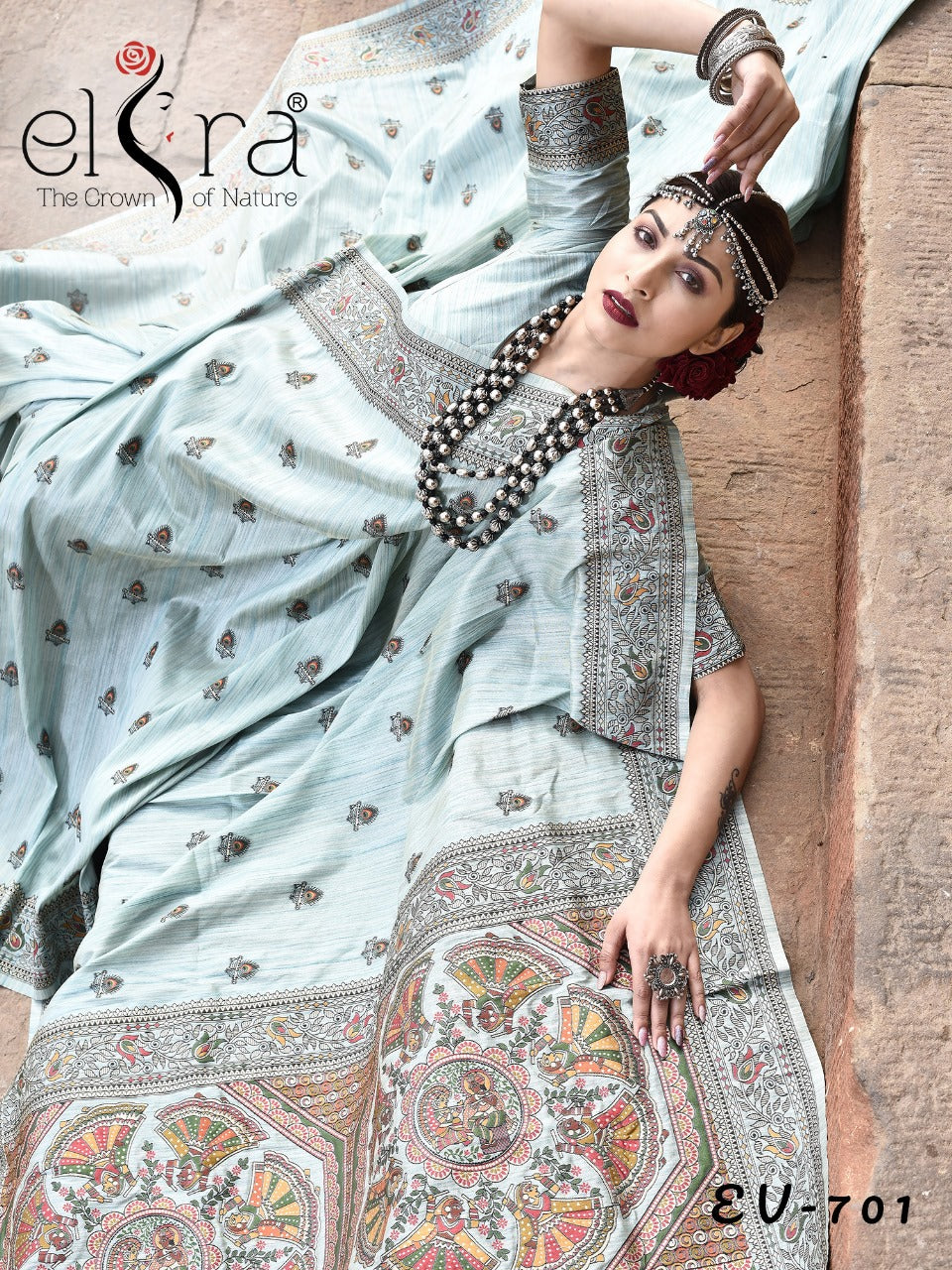 Beautiful Designer Pure Tussar Silk Madhubani Work Saree