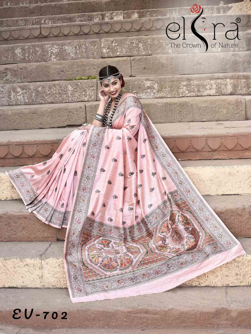 Beautiful Designer Pure Tussar Silk Madhubani Work Saree