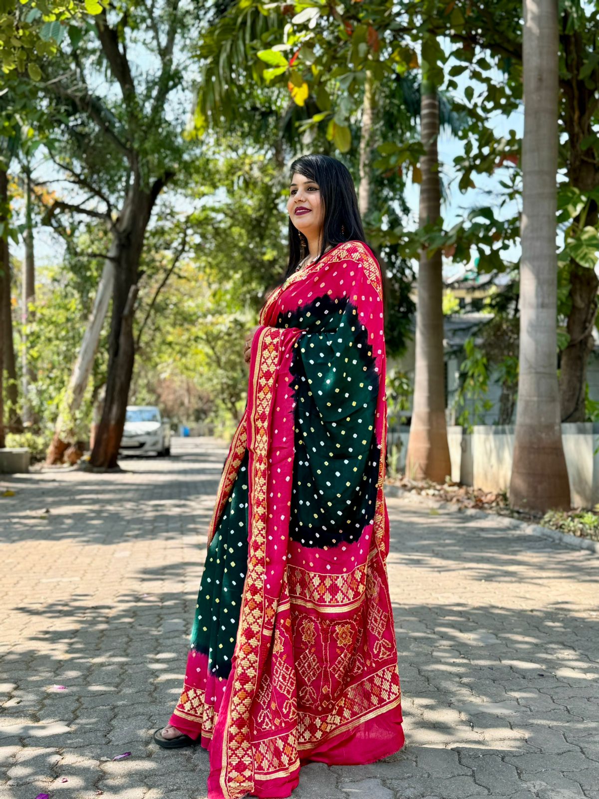 Beautiful Designer Soft Pure Bandhej Gaji Silk Saree