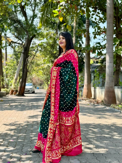 Beautiful Designer Soft Pure Bandhej Gaji Silk Saree
