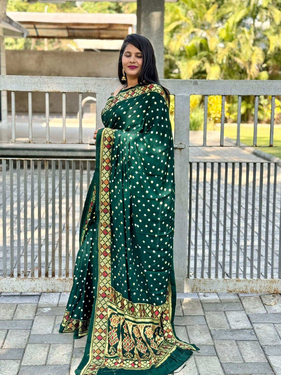 Beautiful Designer Soft Pure Bandhej Gaji Silk Saree