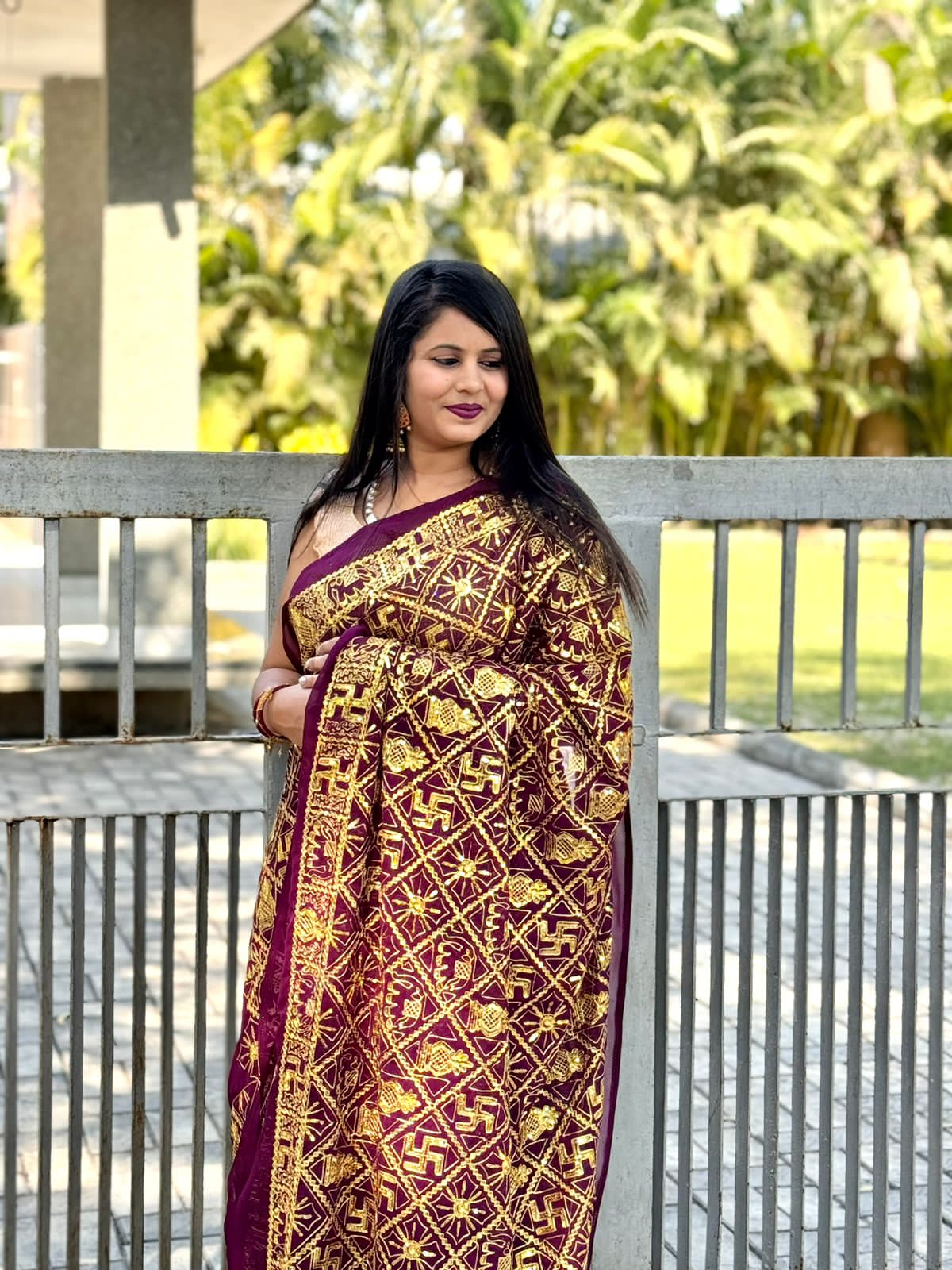 Beautiful Designer Pure Georgette Gharchola Bandhej Saree