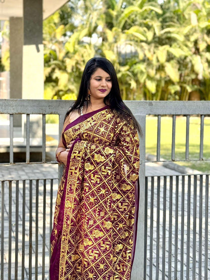 Beautiful Designer Pure Georgette Gharchola Bandhej Saree