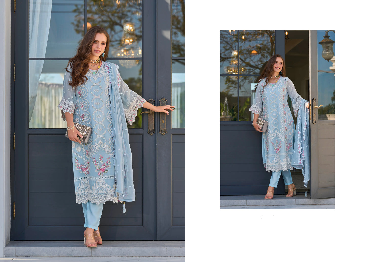 Beautiful Designer Occasion Wear Soft Organza Salwar Suit