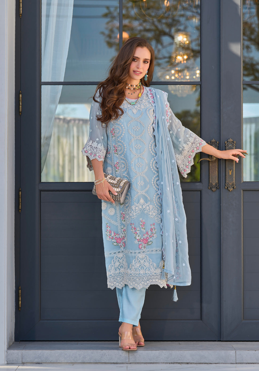 Beautiful Designer Occasion Wear Soft Organza Salwar Suit