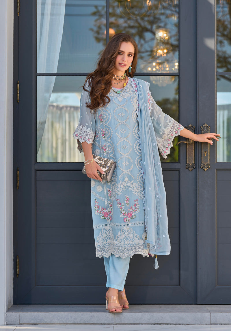 Beautiful Designer Occasion Wear Soft Organza Salwar Suit