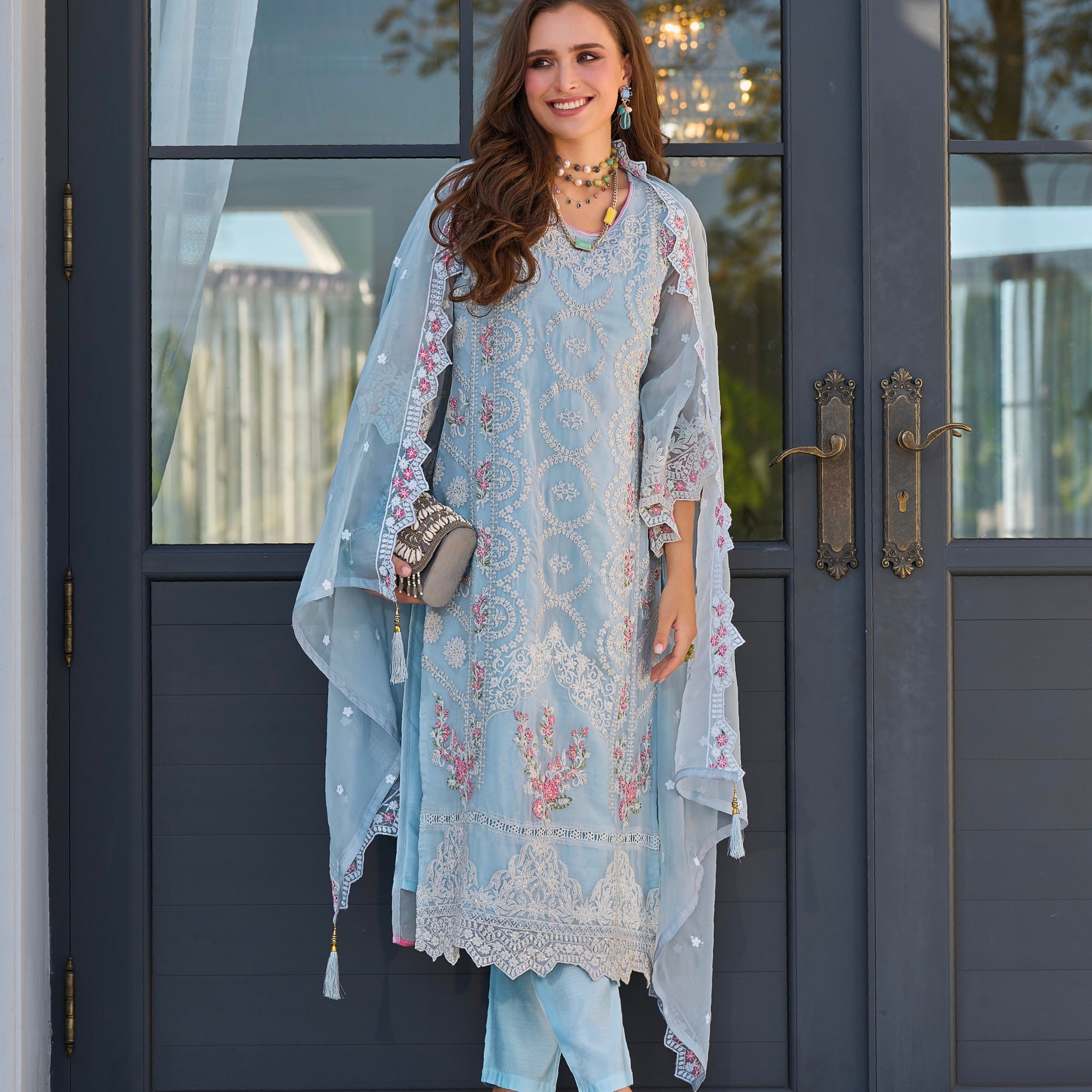 Beautiful Designer Occasion Wear Soft Organza Salwar Suit