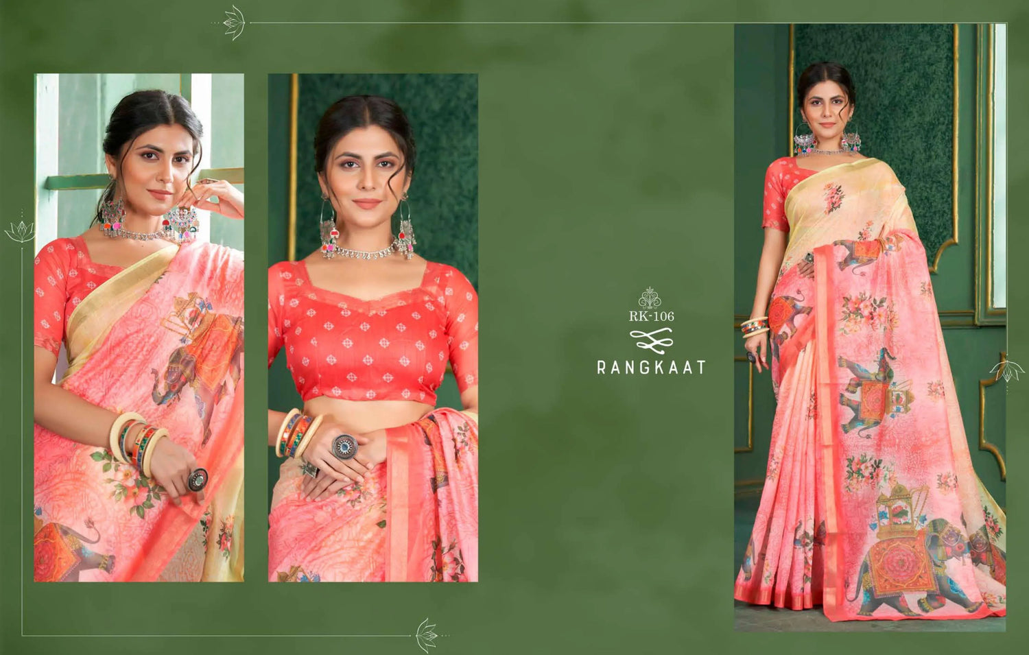 Beautiful Designer Soft Rangkaat Chanderi Cotton Saree