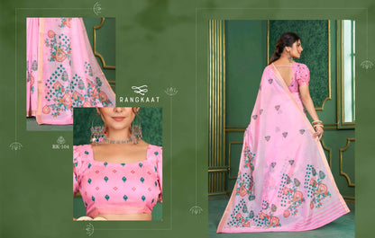 Beautiful Designer Soft Rangkaat Chanderi Cotton Saree