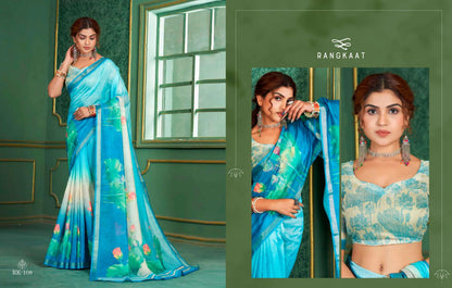 Beautiful Designer Soft Rangkaat Chanderi Cotton Saree