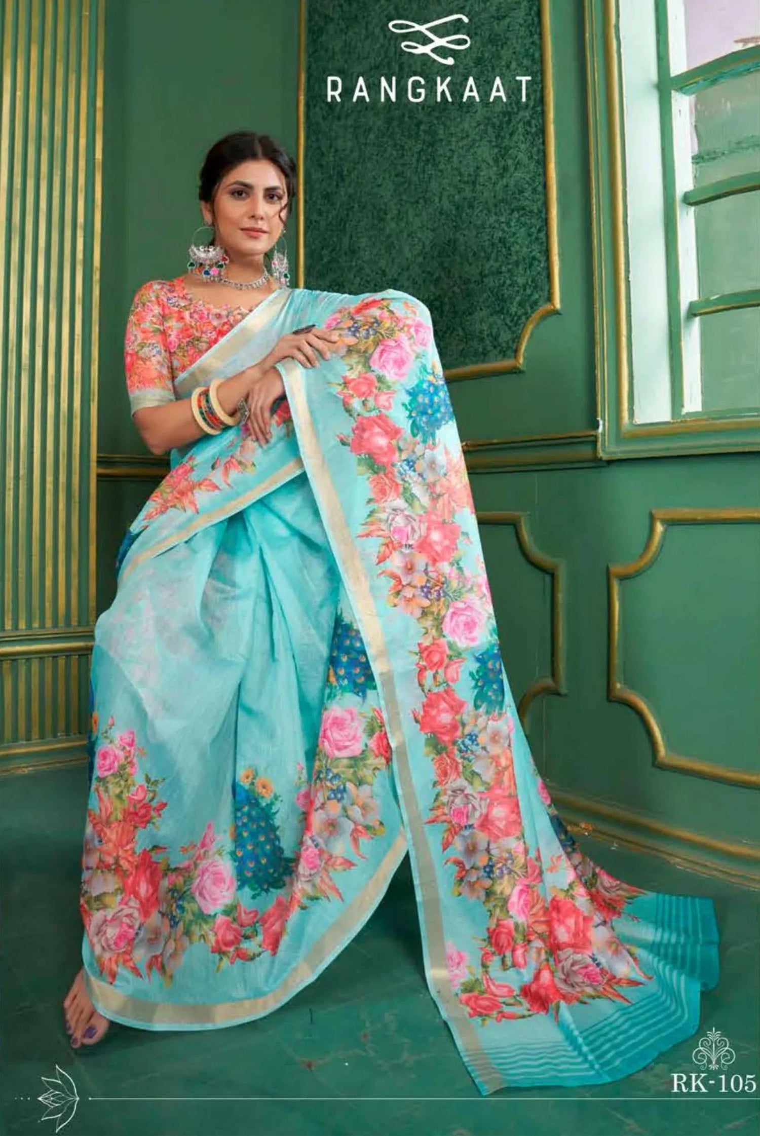 Beautiful Designer Soft Rangkaat Chanderi Cotton Saree