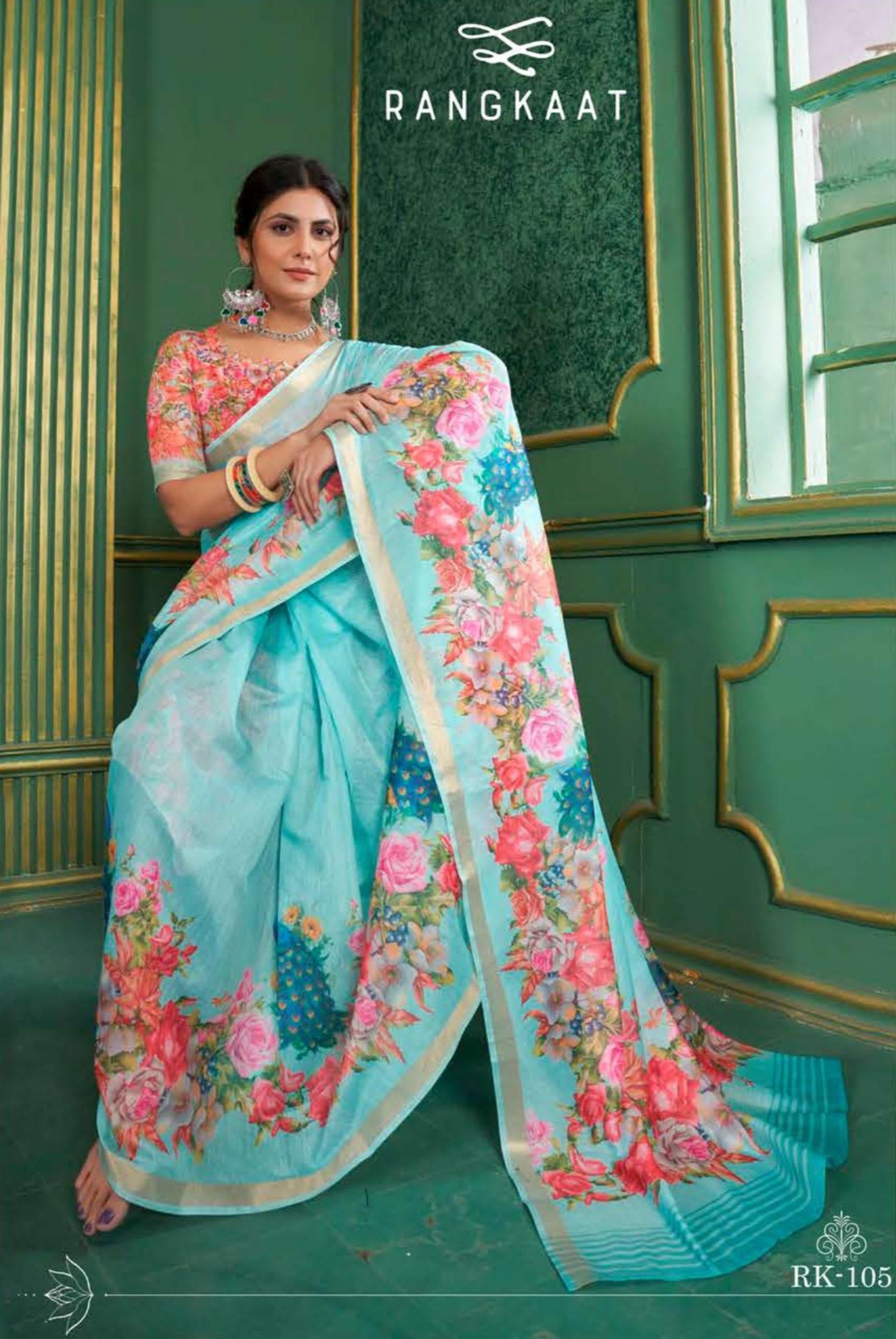 Beautiful Designer Soft Rangkaat Chanderi Cotton Saree