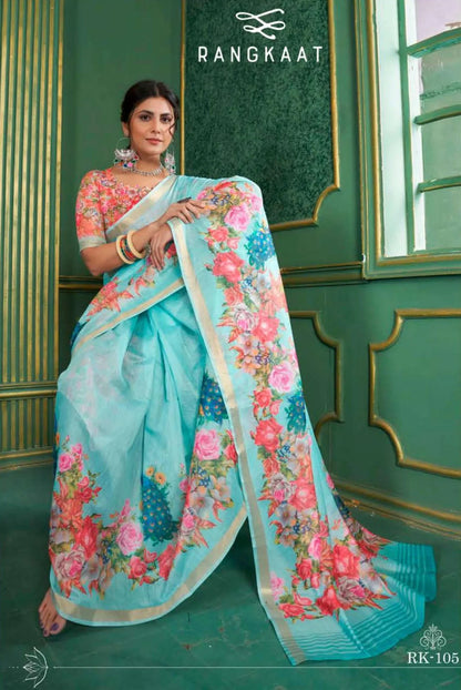 Beautiful Designer Soft Rangkaat Chanderi Cotton Saree