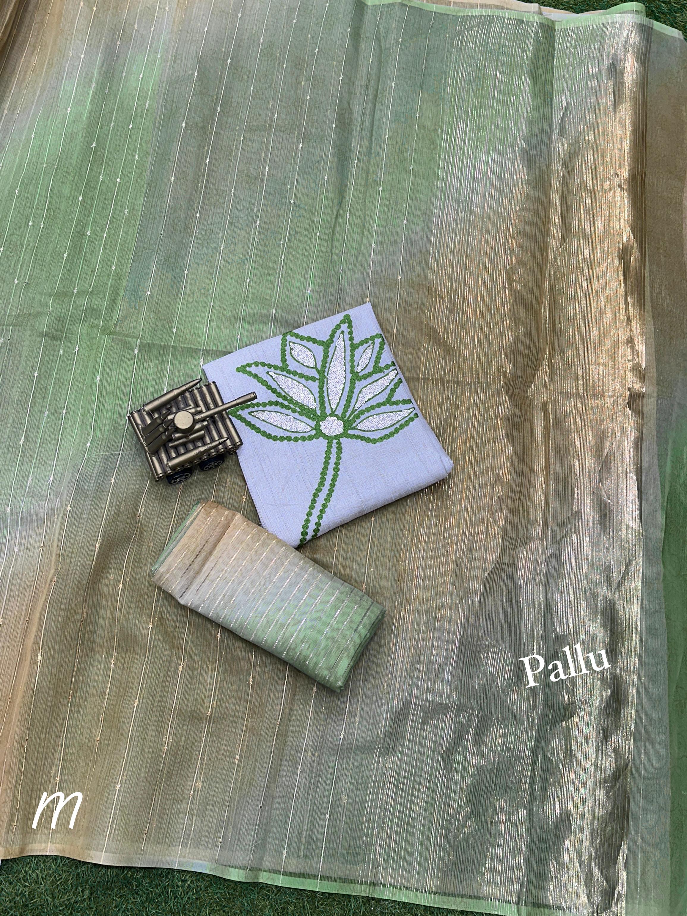 Beautiful Designer Soft Lurex Linen Organza Saree