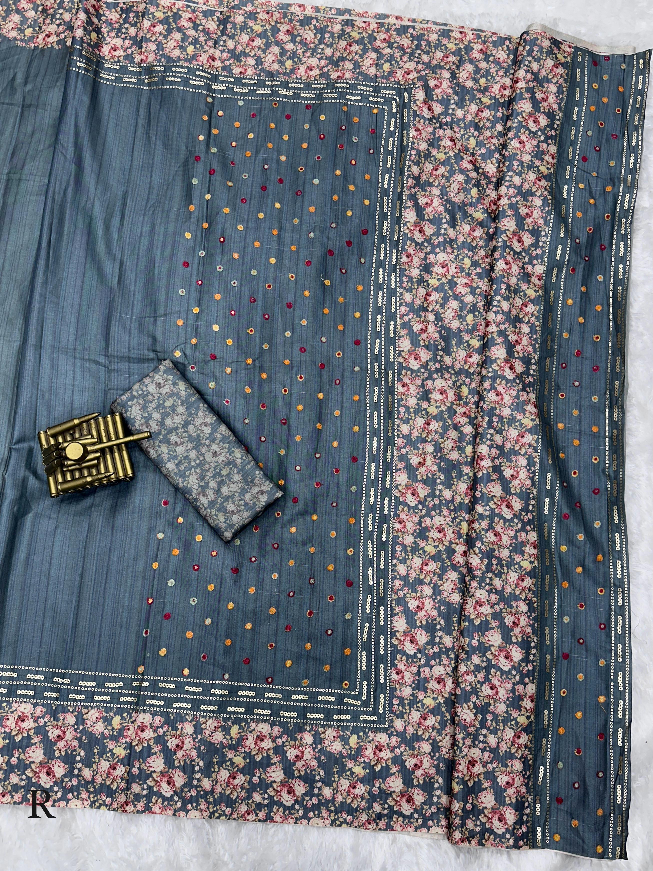 Beautiful Designer Soft Tusser Cotton Saree