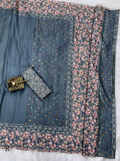 Beautiful Designer Soft Tusser Cotton Saree