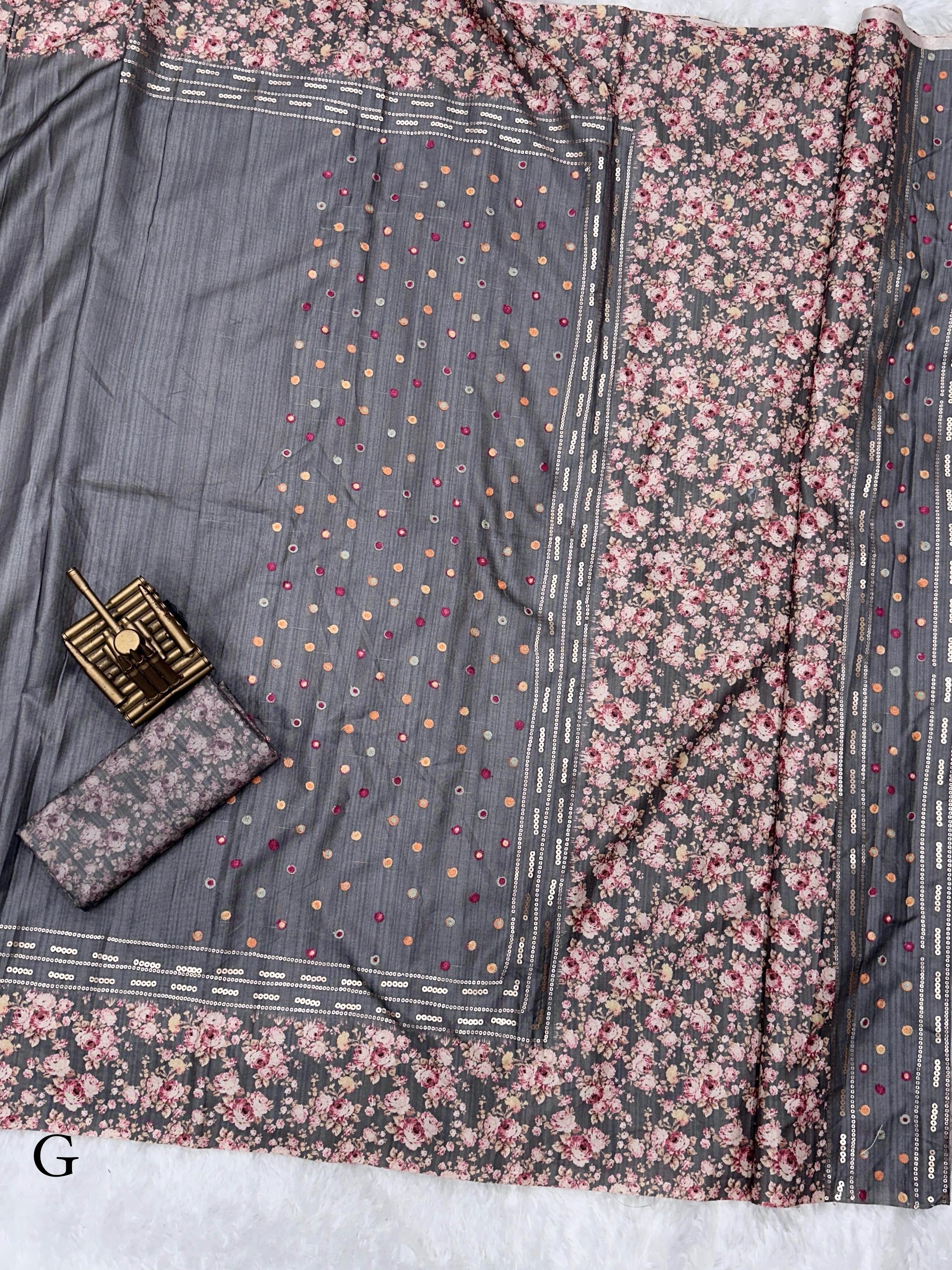 Beautiful Designer Soft Tusser Cotton Saree