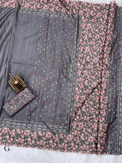 Beautiful Designer Soft Tusser Cotton Saree