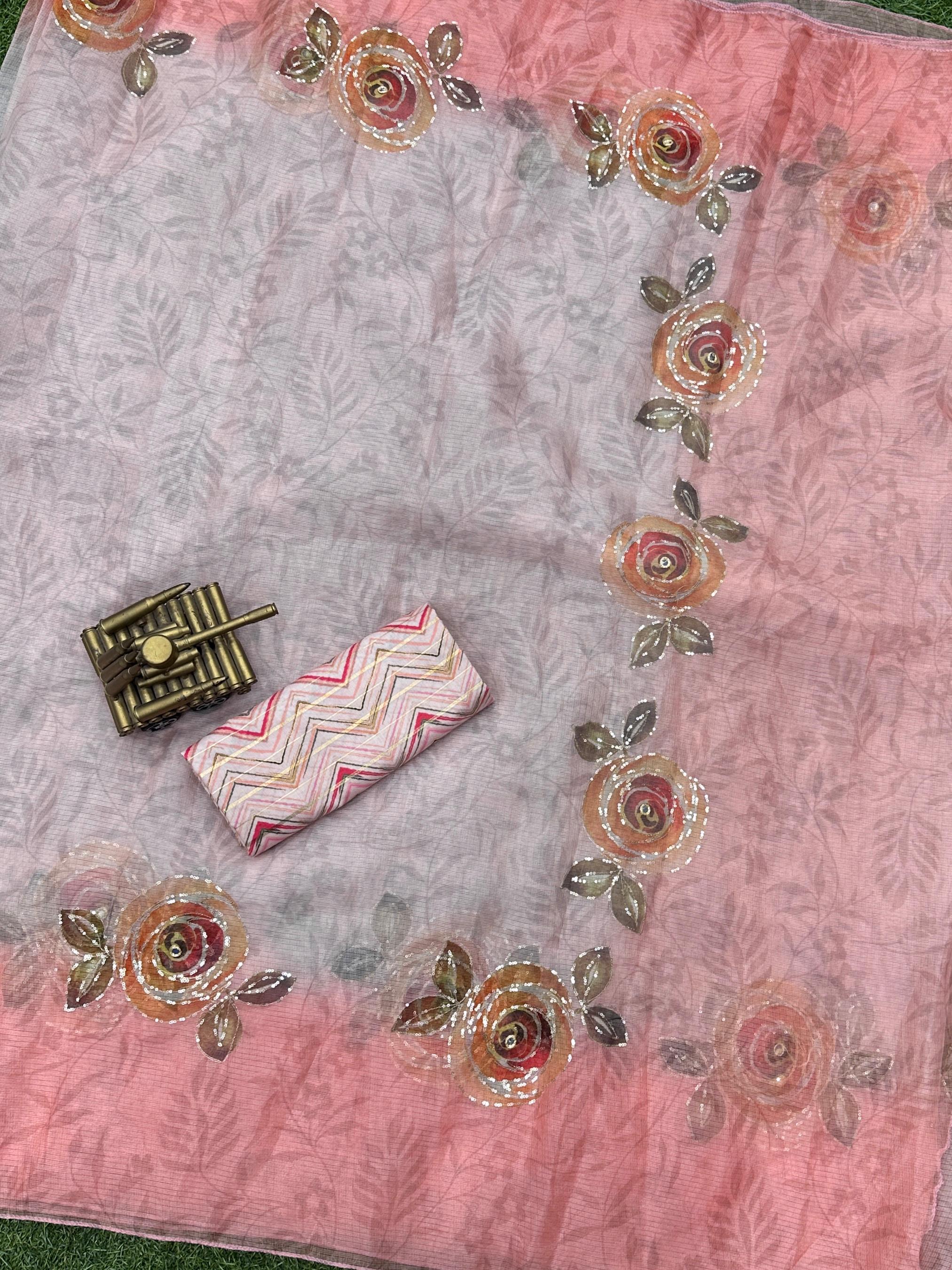 Beautiful Designer Jiyana Soft Cotton Silk Saree