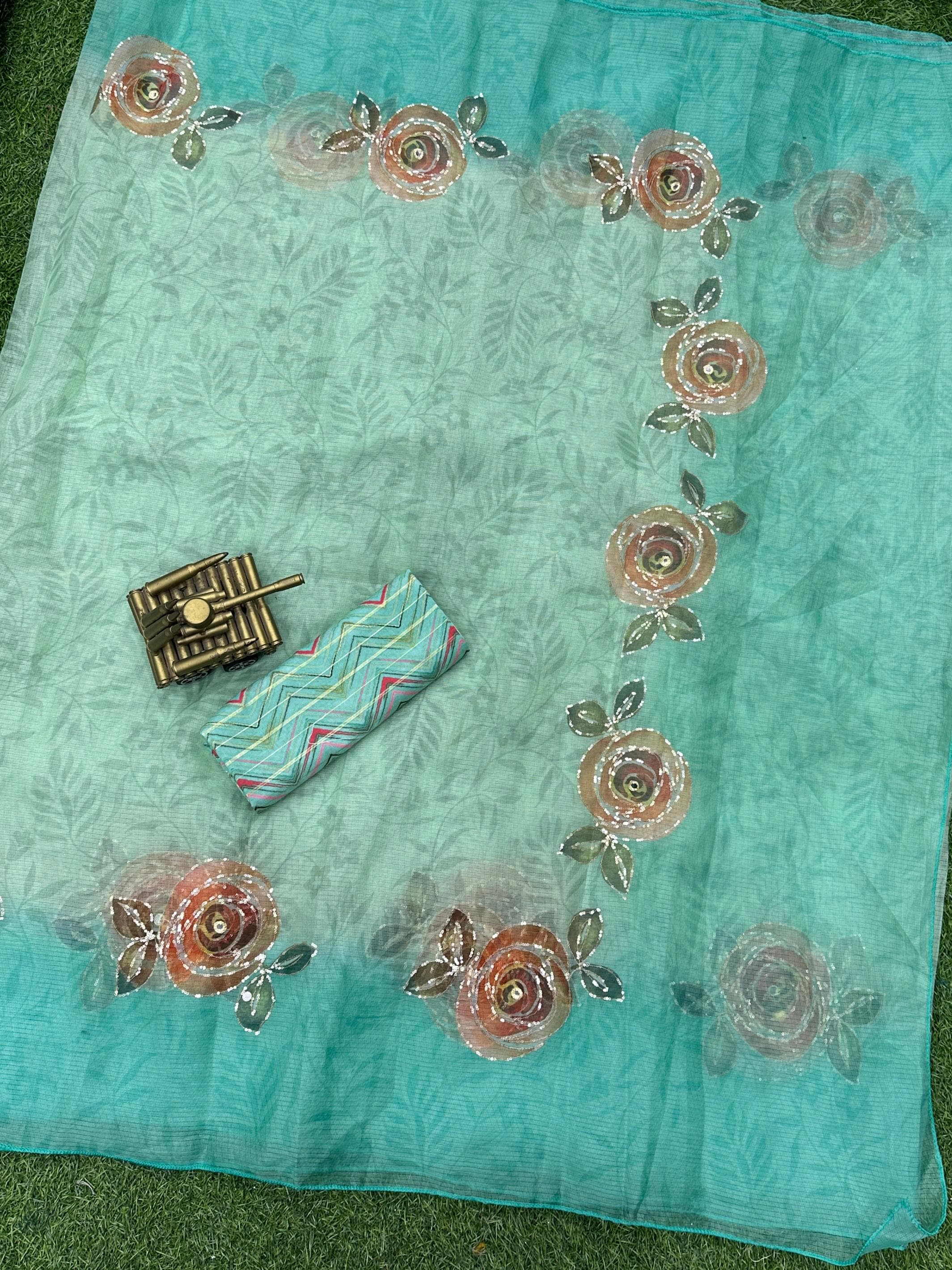 Beautiful Designer Jiyana Soft Cotton Silk Saree