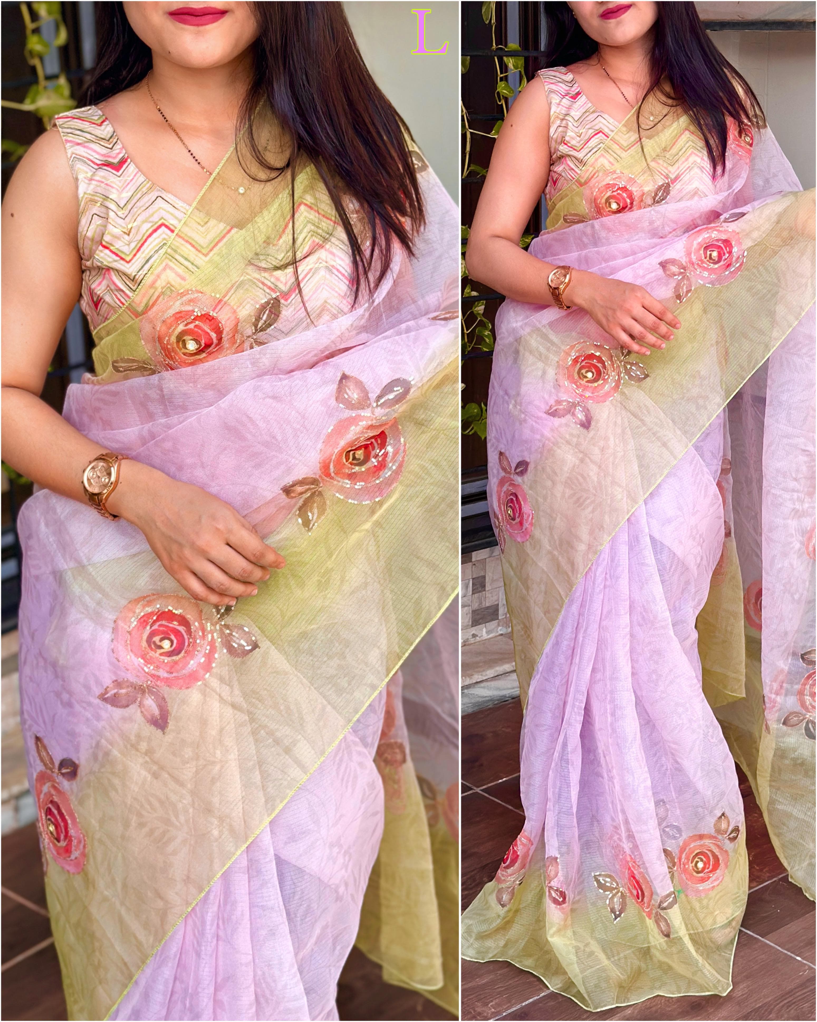 Beautiful Designer Jiyana Soft Cotton Silk Saree