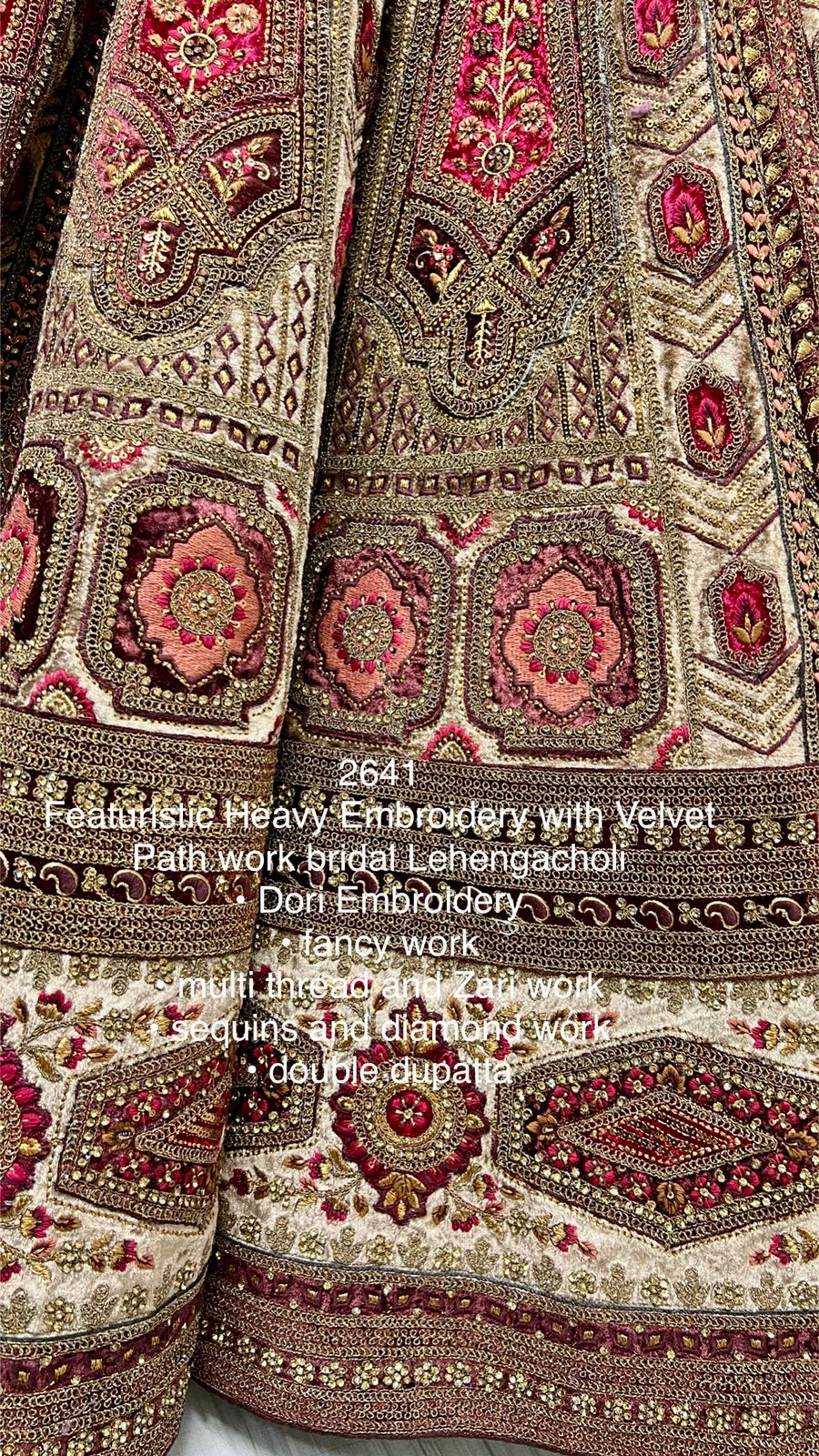 Beautiful Designer Bridal Velvet Silk Lehenga Choli